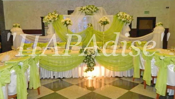 Оформление свадеб воздушными шарами,  тканями и цветами 7